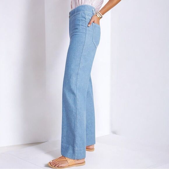 NWT Anthropologie PILCRO High Rise Wide Leg Trouser Jeans 32 - Picture 7 of 11